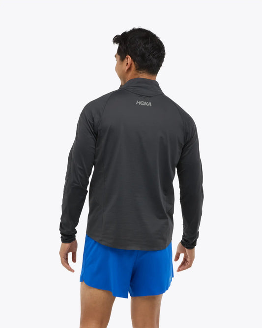 HOKA - Sudadera con cremallera de un cuarto GlideTech negro