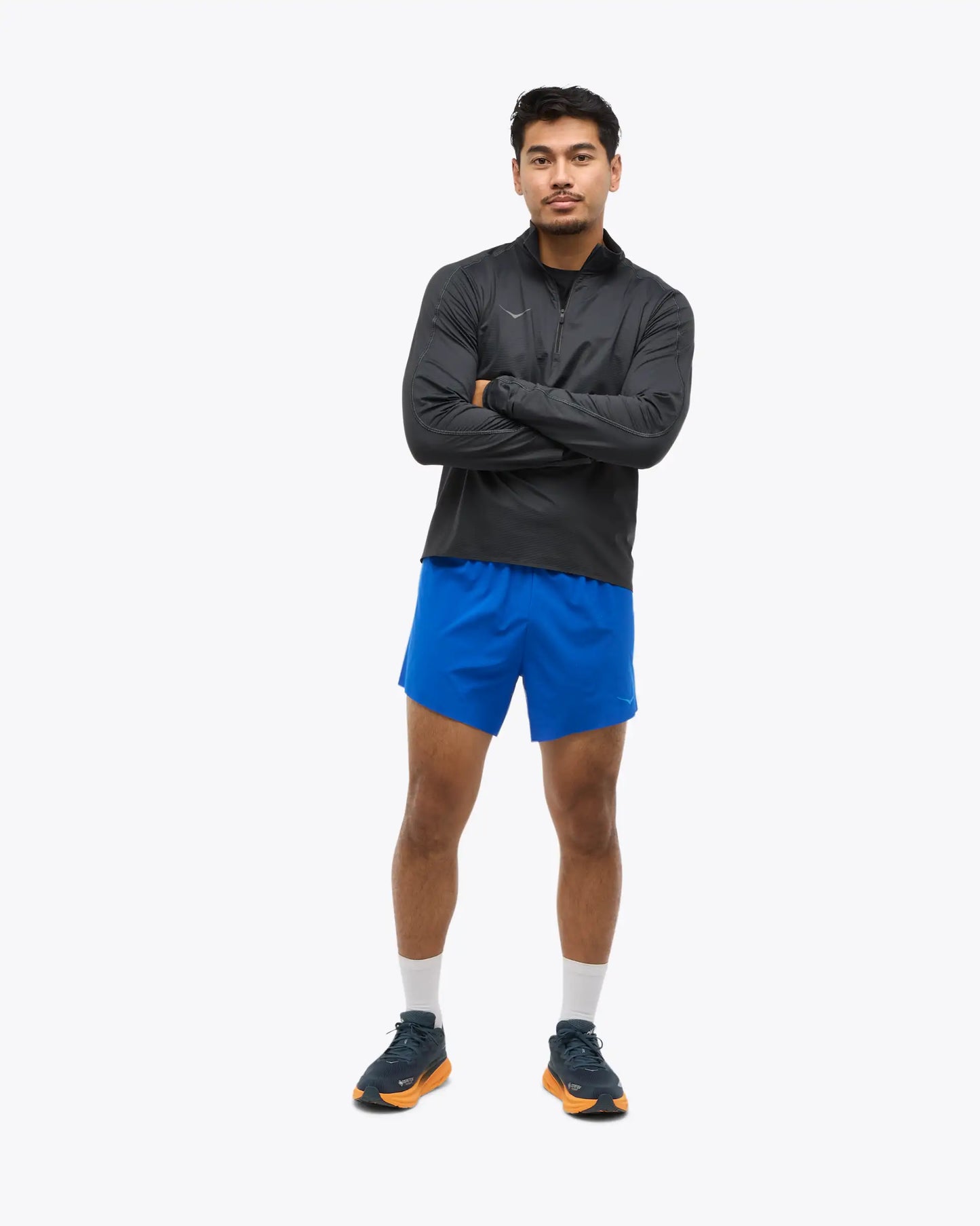 HOKA - Sudadera con cremallera de un cuarto GlideTech negro