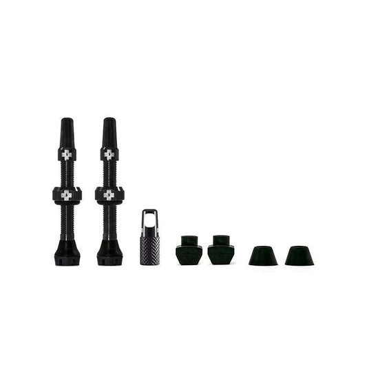 MUC-OFF - JUEGO VALVULAS V2 TUBELESS 44 mm NEGRO