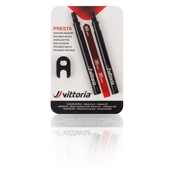 VITTORIA - Extensión de Válvula 60 mm Blister 2 Uds + Llave Obús