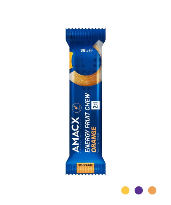 AMACX Energy Fruit Chew Naranja | 12 pack
